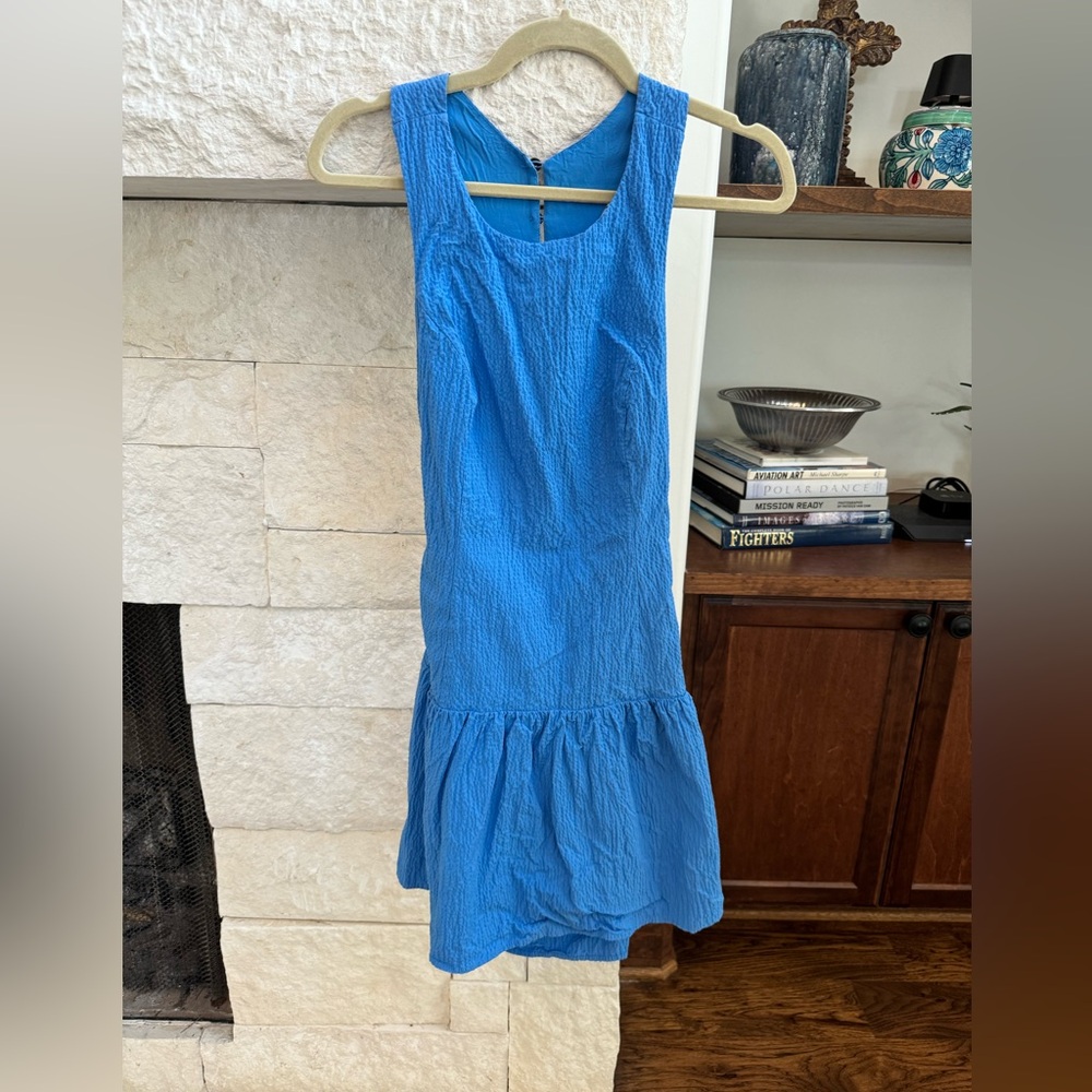 Anthro Maeve cut out racer back blue sundress